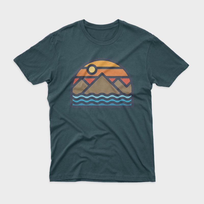 Mountain Sea graphic t-shirt design - Buy t-shirt designs