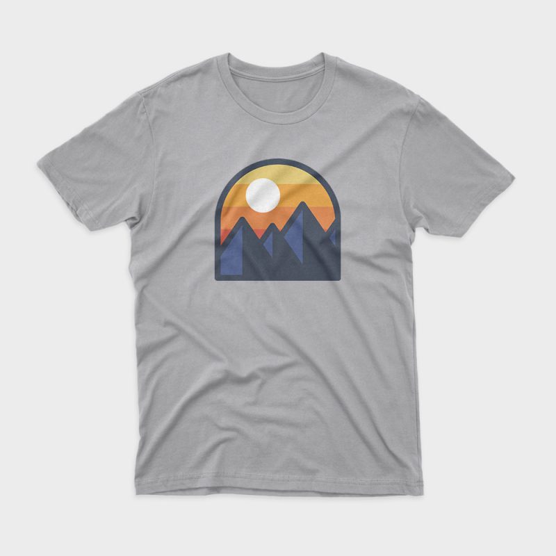 Beauty Sunset Mountain buy t shirt design for commercial use