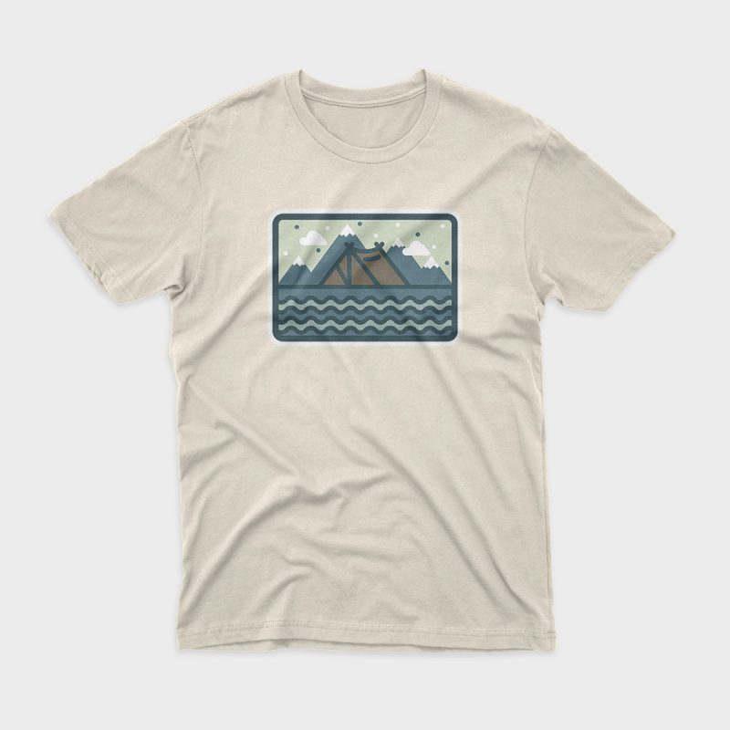 Camp Mountain Beach View t shirt design for purchase