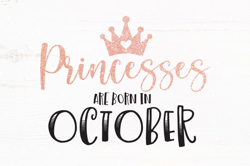 Princesses Are Born in October t shirt design for sale