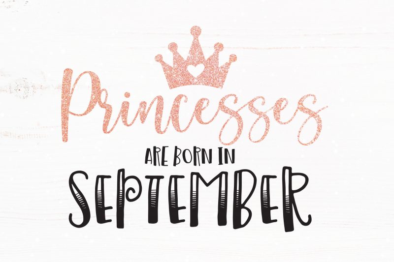 Princesses Are Born in September t shirt design for sale