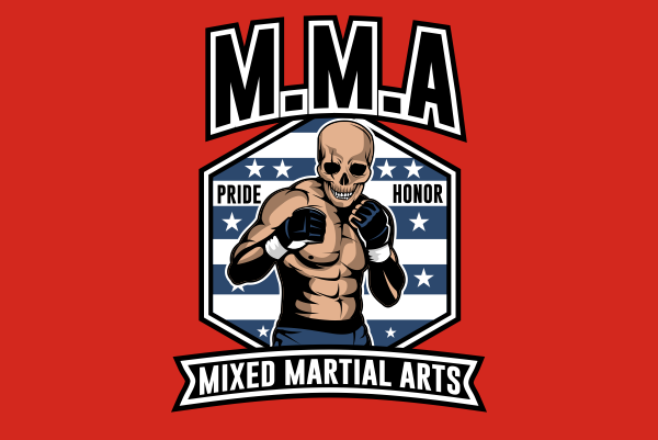 Skull mma full colors t-shirt design png