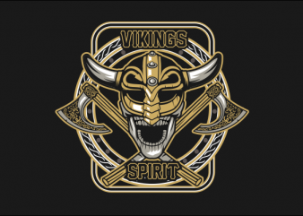 SKULL VIKING FULL COLORS graphic t-shirt design