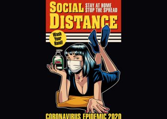 SOCIAL DISTANCE t shirt design for purchase