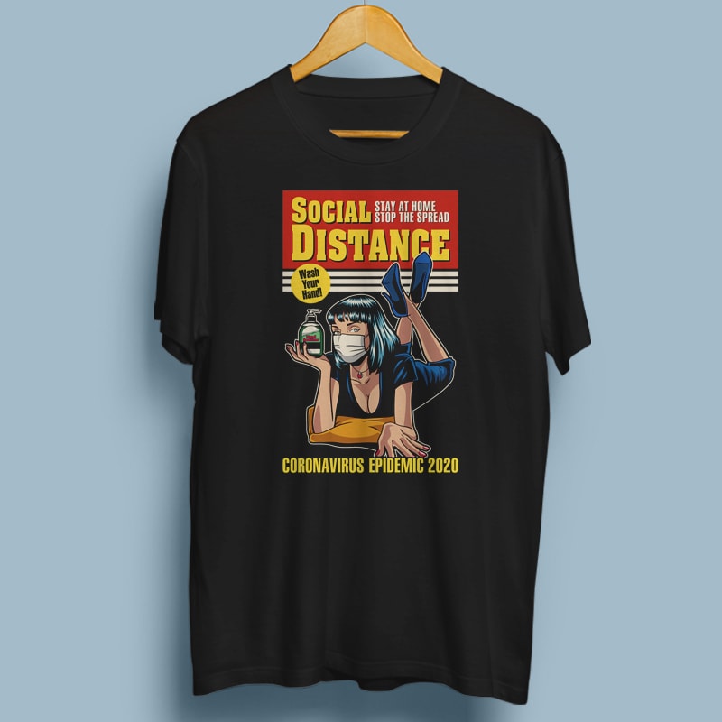 SOCIAL DISTANCE t shirt design for purchase