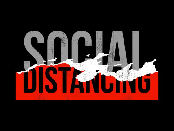 Social distancing graphic t-shirt design