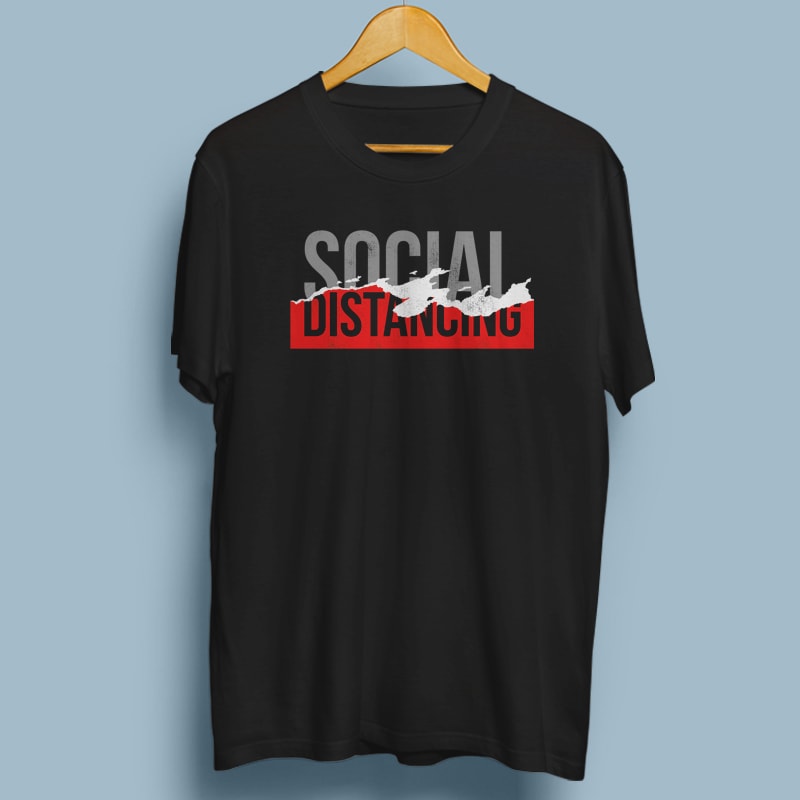 SOCIAL DISTANCING graphic t-shirt design