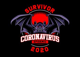 SURVIVOR CORONA VIRUS t-shirt design for commercial use