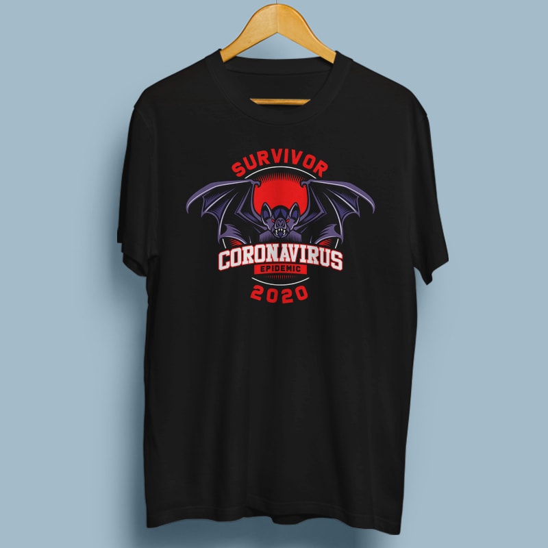 SURVIVOR CORONA VIRUS t-shirt design for commercial use