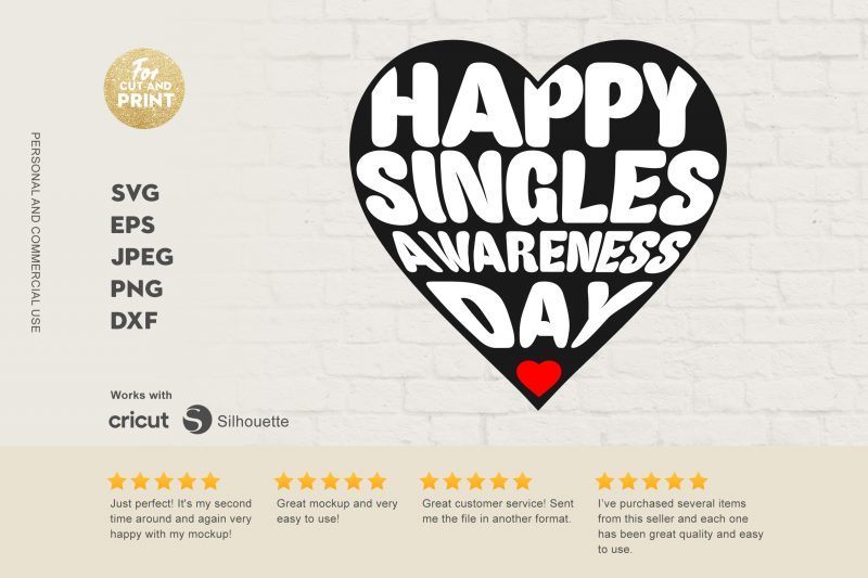 Happy singles awareness day t-shirt design for commercial use