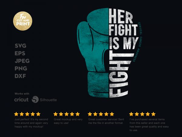 Her fight is my fight print ready t shirt design