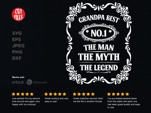 Grandpa best no 1 commercial use t-shirt design