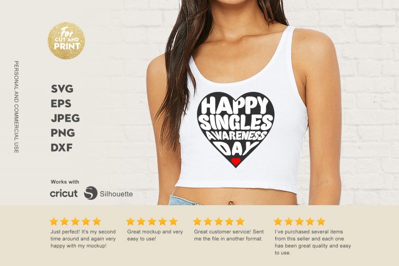 Happy singles awareness day t-shirt design for commercial use