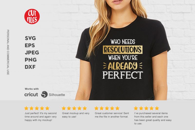 Who needs resolutions when you’re already perfect t shirt design template
