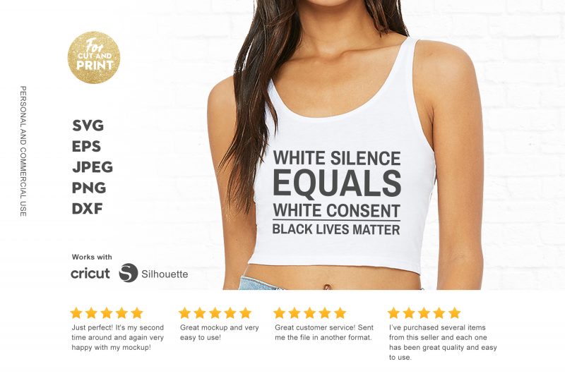White silence equals white consent t shirt design for download