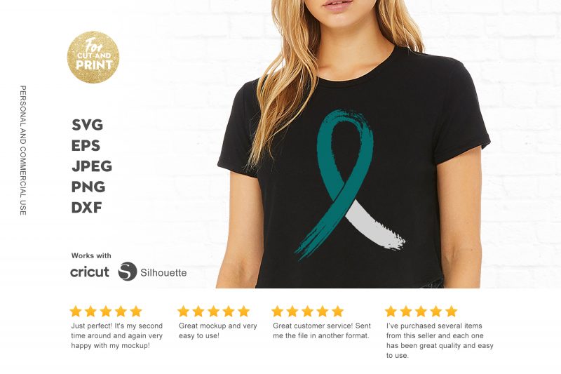 Cancer Ribbon t shirt design for download