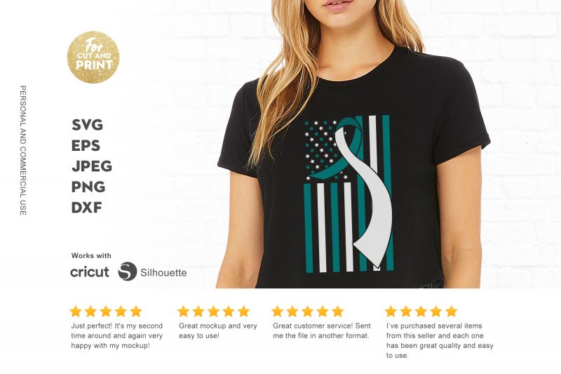 Cancer Ribbon Flag t shirt design for download