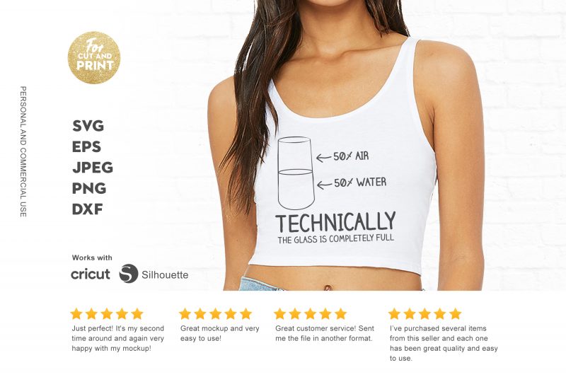 Technically the glass completely full graphic t-shirt design