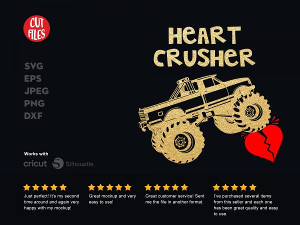 Heart crusher t shirt design for download