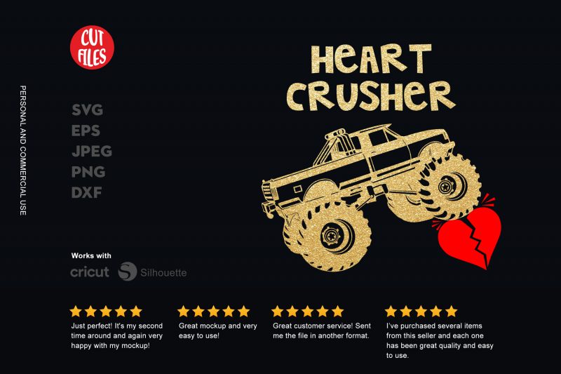 Heart Crusher t shirt design for download