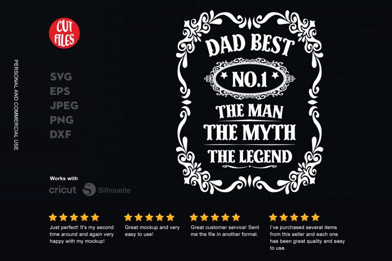 Dad Best No 1 commercial use t-shirt design