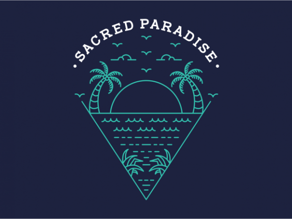 Sacred paradise graphic t-shirt design
