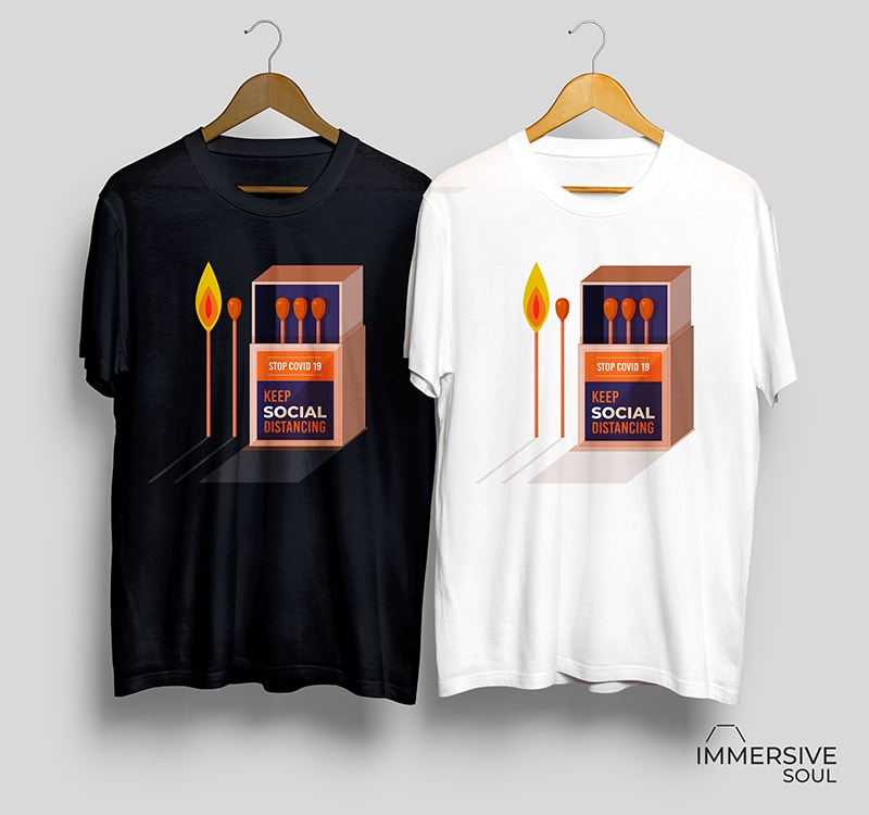 Download Stop Covid 19 Keep Social Distancing T Shirt Design For Commercial Use Buy T Shirt Designs