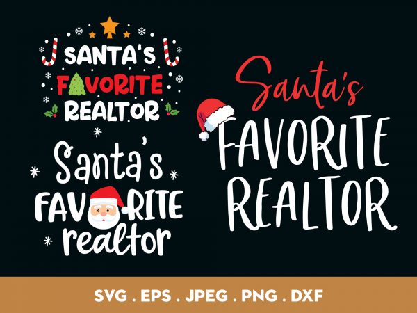 Santa’s favorite realtor bundle t shirt design to buy