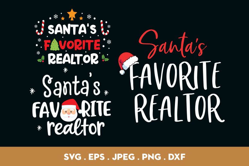 Santa’s Favorite Realtor Bundle t shirt design to buy