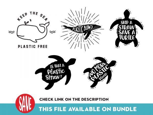 Save the ocean bundle t shirt template vector