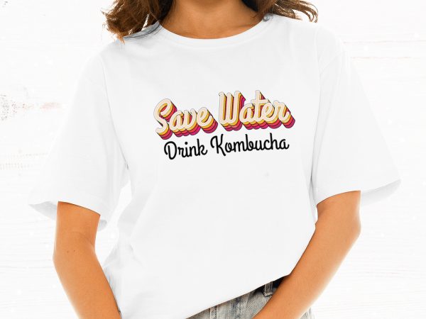 Save water drink kombucha graphic t-shirt design