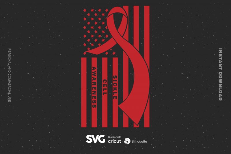 Sickle Cell Awareness Flag SVG – Cancer – Awareness – t shirt design template