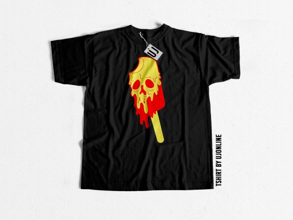 Skull ice cream print ready t shirt design Skull ice cream print ready t shirt design