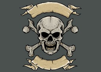 Skull And Crossbones T-shirt Template Design t shirt design template