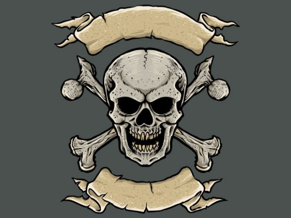 Skull and crossbones t-shirt template design t shirt design template