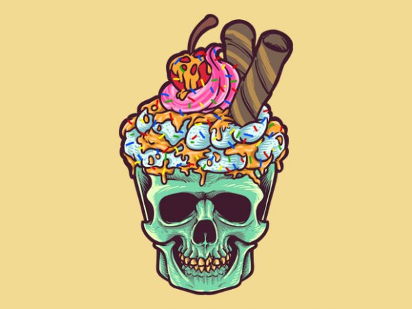 Skull cupcake ready made tshirt design