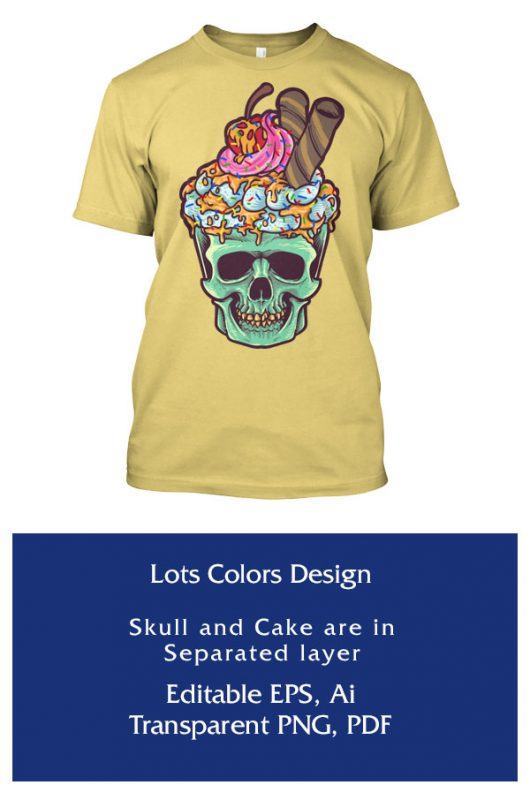 Skull Cupcake ready made tshirt design