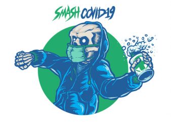 Smash Corona graphic t-shirt design