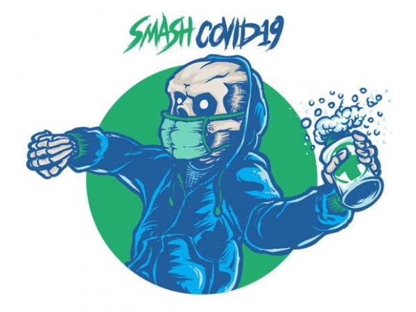 Smash corona graphic t-shirt design