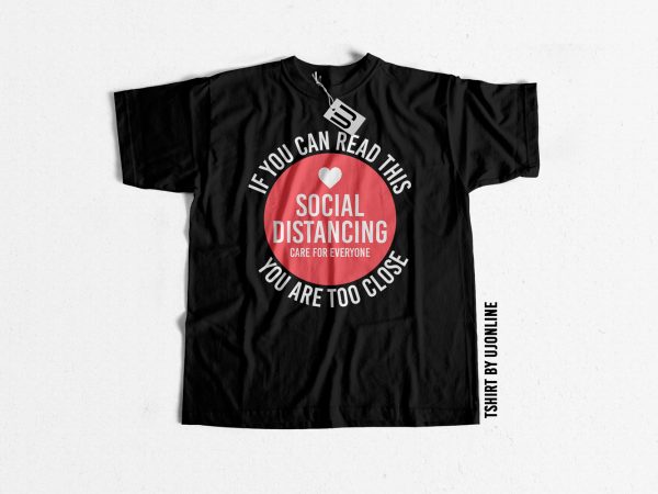 Social distancing covid19 t shirt design template