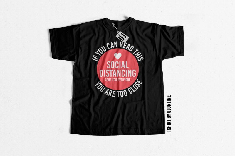 Social Distancing Covid19 t shirt design template