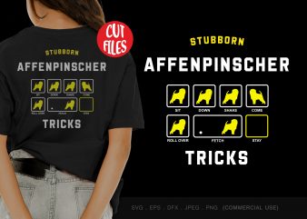 Stubborn affenpinscher tricks design for t shirt t shirt design for sale
