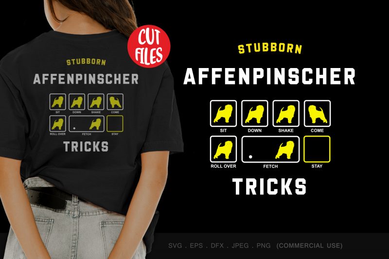 Stubborn affenpinscher tricks design for t shirt t shirt design for sale