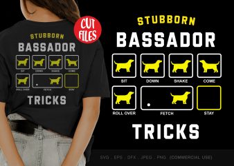Stubborn bassador tricks, t shirt design template