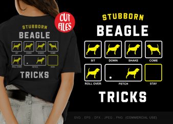 Stubborn Beagle Tricks t-shirt design for sale
