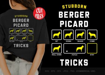 Stubborn berger picard tricks t shirt design for sale