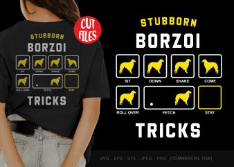 Stubborn borzoi tricks buy t shirt design artwork