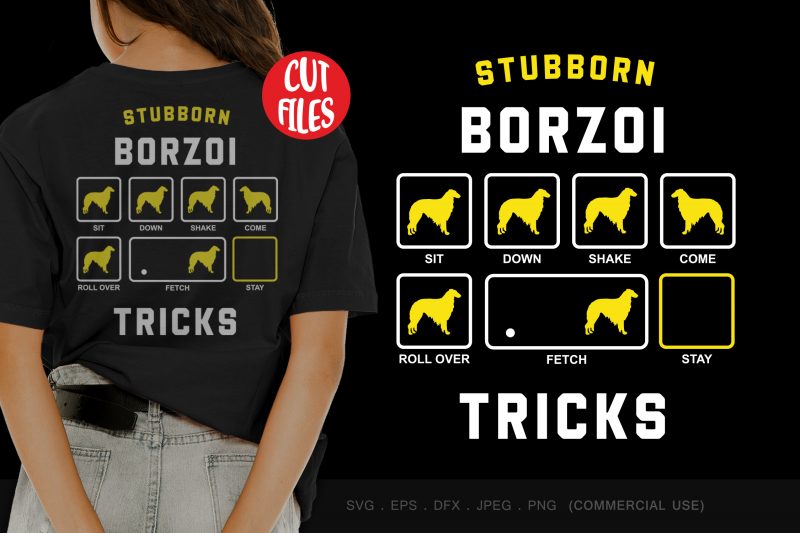 Stubborn borzoi tricks buy t shirt design artwork