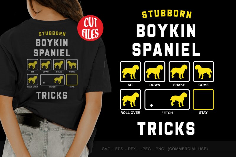 Stubborn boykin spaniel tricks t shirt design for sale
