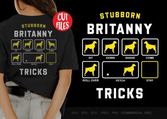 Stubborn britanny tricks graphic t-shirt design